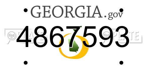 4867593 Georgia License Plate