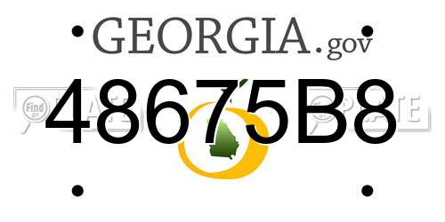 48675B8 Georgia License Plate