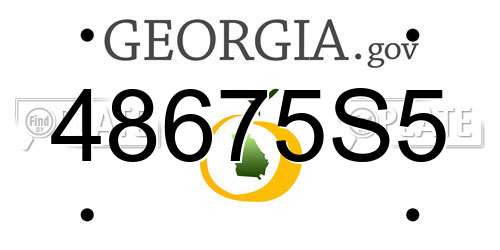 48675S5 Georgia License Plate