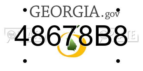 48678B8 Georgia License Plate