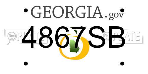 4867SB Georgia License Plate