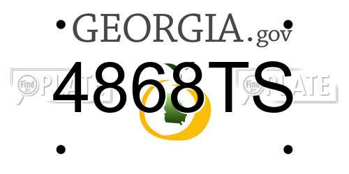 4868TS Georgia License Plate