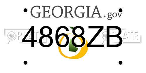 4868ZB Georgia License Plate
