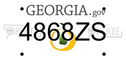 4868ZS Georgia License Plate