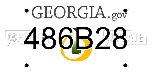 486B28 Georgia License Plate