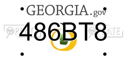 486BT8 Georgia License Plate