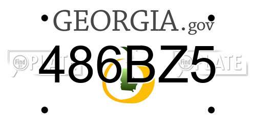 486BZ5 Georgia License Plate