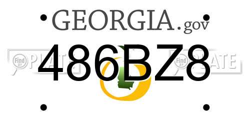 486BZ8 Georgia License Plate