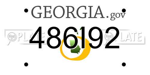 486I92 Georgia License Plate