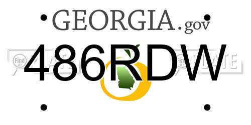 486RDW Georgia License Plate