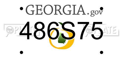 486S75 Georgia License Plate