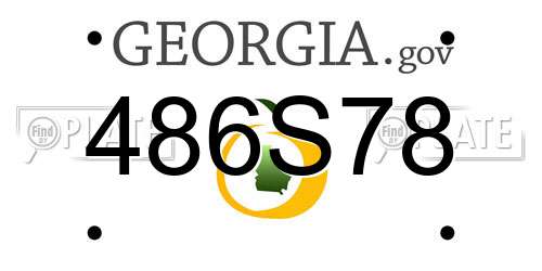486S78 Georgia License Plate
