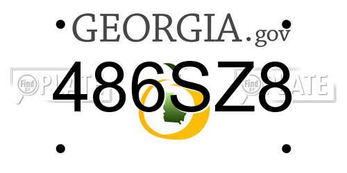 486SZ8 Georgia License Plate