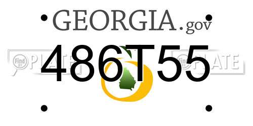 486T55 Georgia License Plate
