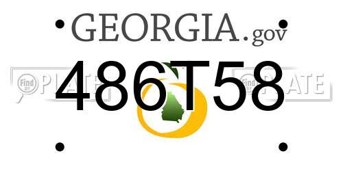 486T58 Georgia License Plate