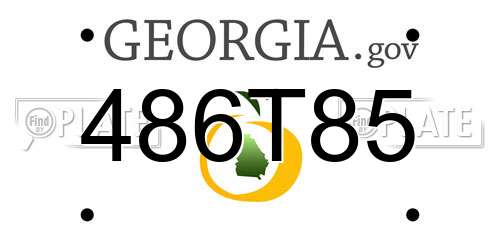 486T85 Georgia License Plate