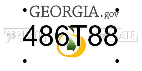 486T88 Georgia License Plate