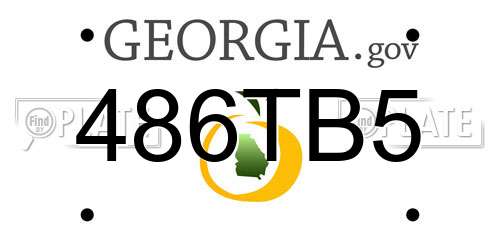 486TB5 Georgia License Plate