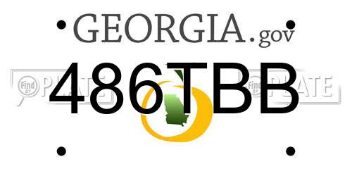 486TBB Georgia License Plate