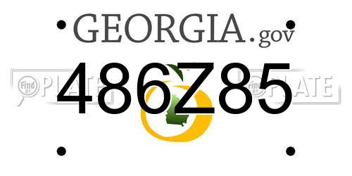 486Z85 Georgia License Plate