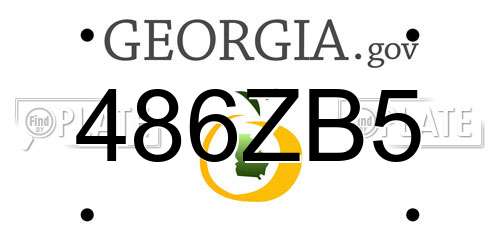 486ZB5 Georgia License Plate