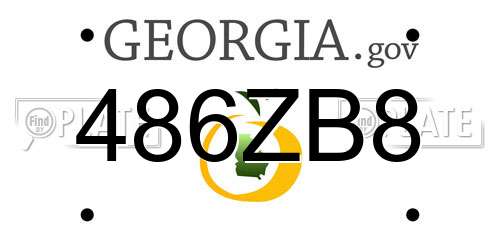 486ZB8 Georgia License Plate