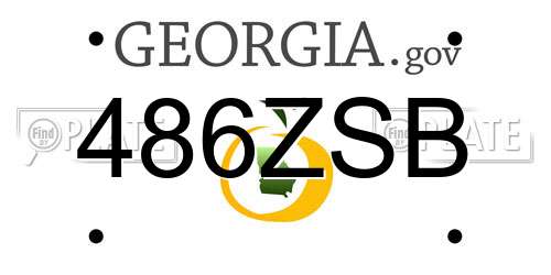 486ZSB Georgia License Plate