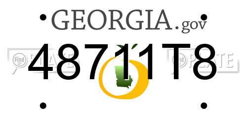 48711T8 Georgia License Plate