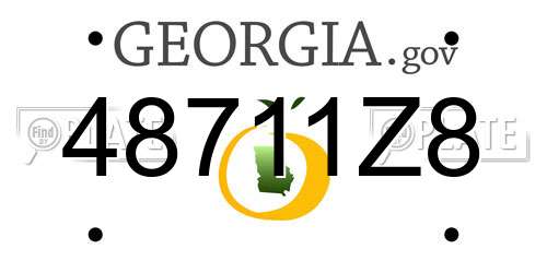 48711Z8 Georgia License Plate