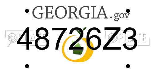 48726Z3 Georgia License Plate
