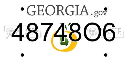 48748O6 Georgia License Plate