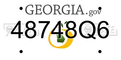 48748Q6 Georgia License Plate