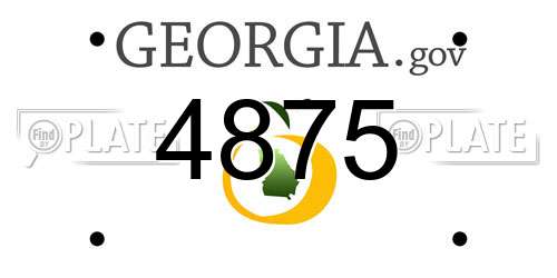 4875 Georgia License Plate