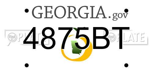4875BT Georgia License Plate