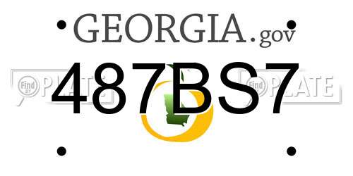 487BS7 Georgia License Plate