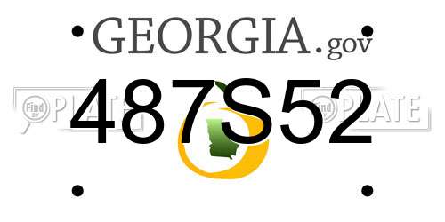 487S52 Georgia License Plate