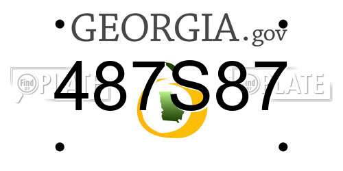 487S87 Georgia License Plate