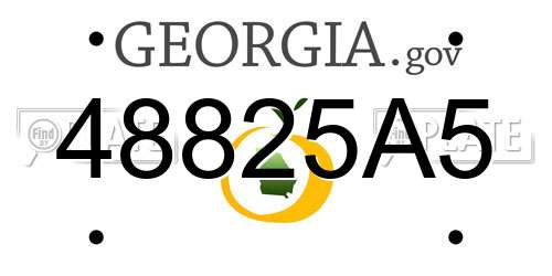 48825A5 Georgia License Plate