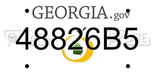 48826B5 Georgia License Plate