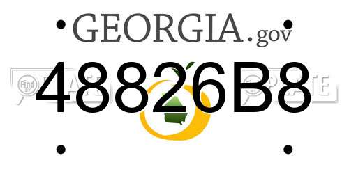 48826B8 Georgia License Plate