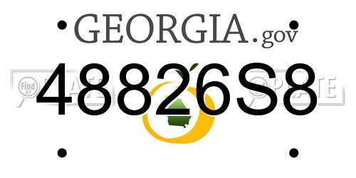 48826S8 Georgia License Plate
