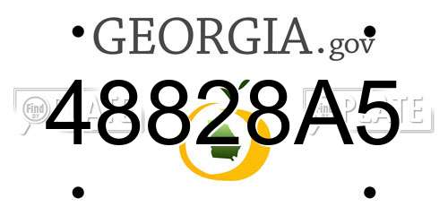 48828A5 Georgia License Plate