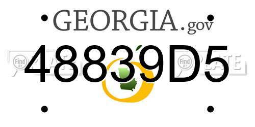 48839D5 Georgia License Plate