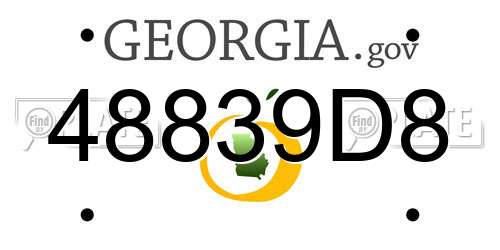 48839D8 Georgia License Plate