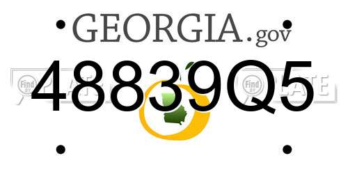 48839Q5 Georgia License Plate