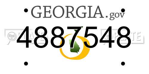 4887548 Georgia License Plate