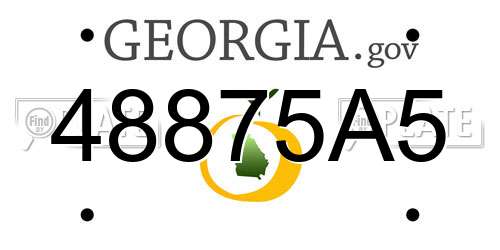 48875A5 Georgia License Plate