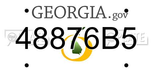 48876B5 Georgia License Plate