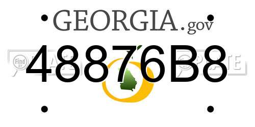 48876B8 Georgia License Plate