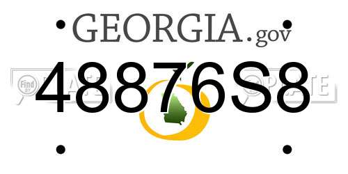 48876S8 Georgia License Plate